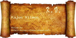Kajos Vilmos névjegykártya