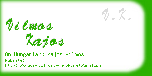 vilmos kajos business card